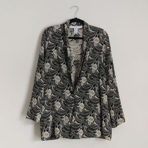 Unique Floral Print Blazer
